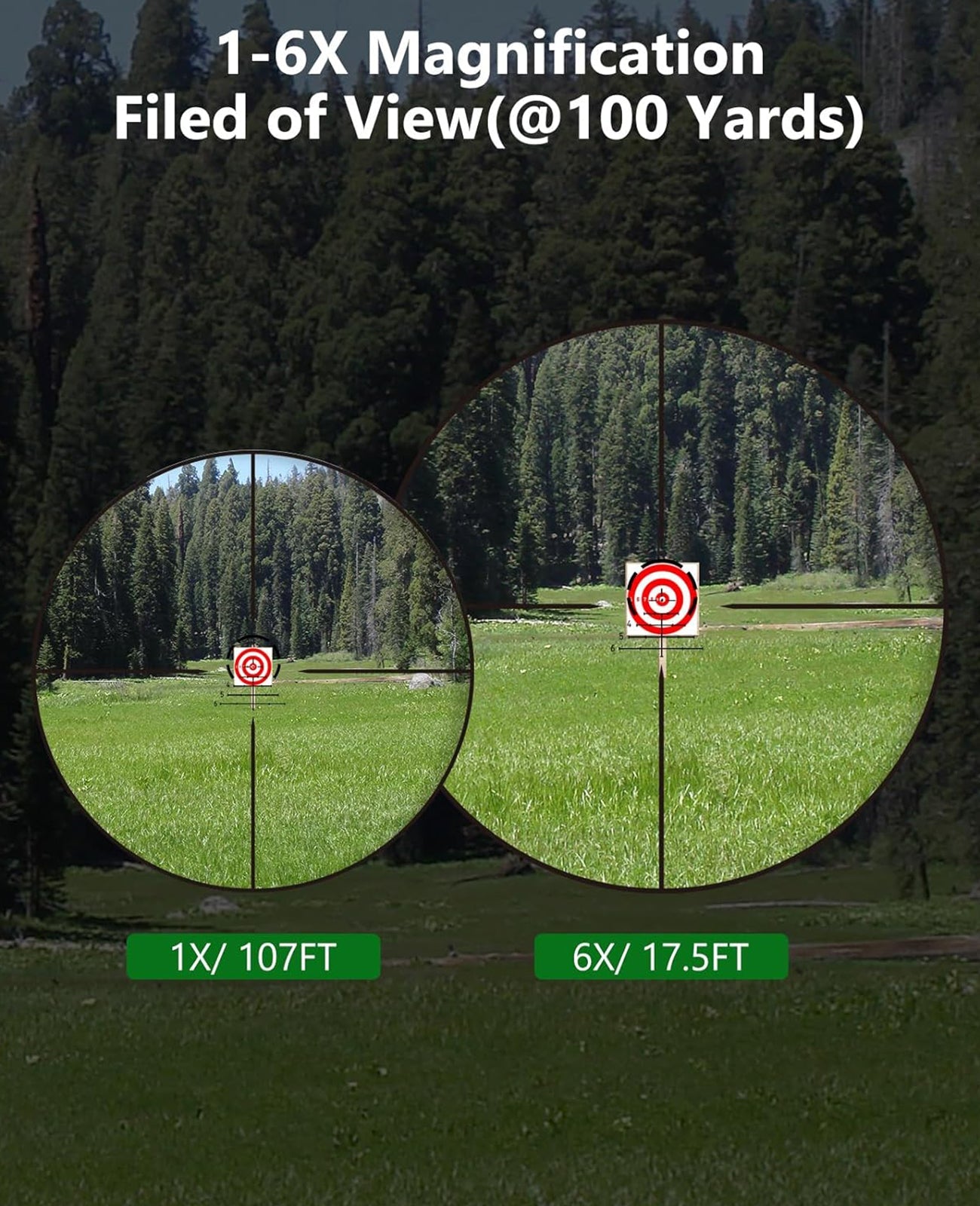 1-6x24 LPVO Rifle Scope with BDC and Circle Dot Reticle, High Definition Optical System, Waterproof, 5-Level Illumination 1