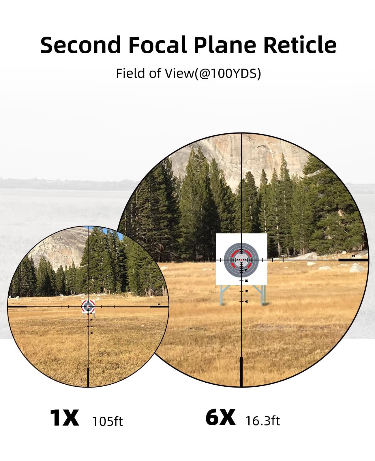 1-6x24 LPVO Rifle Scope with Cantilever Mount, High-Clarity Optics and 11-Level Red Illuminated Reticle for Enhanced Precision 1