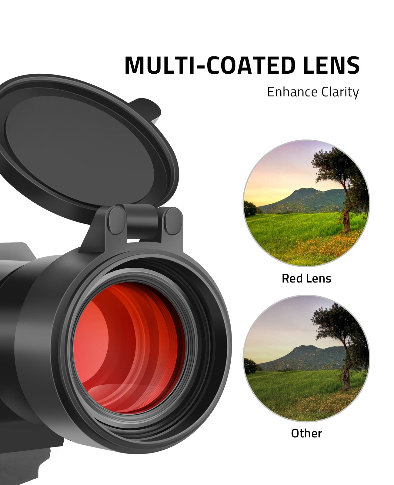 1x30mm Red Dot Sight Scope with Green Laser for 20mm Picatinny Rail – Waterproof, Shockproof, Adjustable Brightness 3
