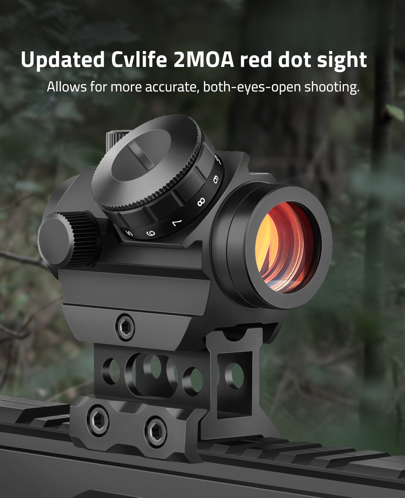 2MOA Red Dot Sight 1x25mm Waterproof Scope with Adjustable Brightness – Shockproof Design for Enhanced Target Acquisition 1
