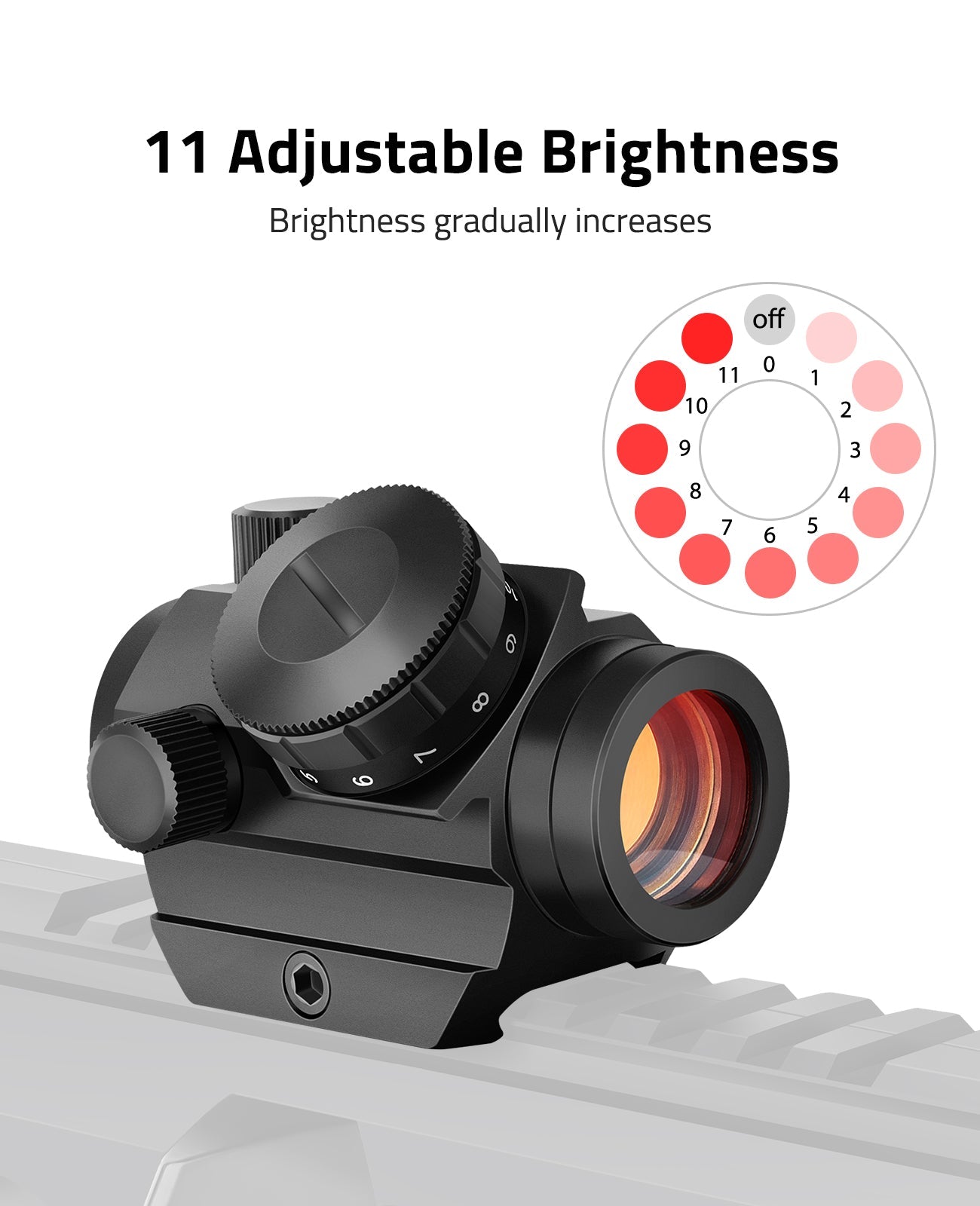 2MOA Red Dot Sight 1x25mm Waterproof Scope with Adjustable Brightness – Shockproof Design for Enhanced Target Acquisition 2