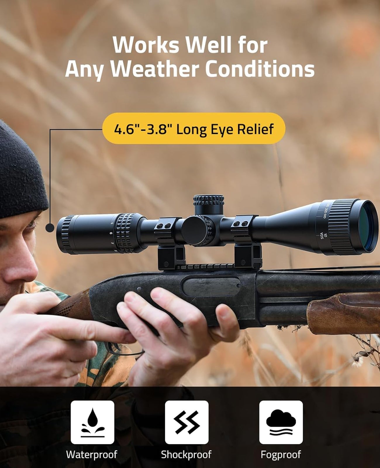 3-9x40 AO Scope with Fully Multicoated Lens, Adjustable Parallax, Shockproof and Waterproof Design 6