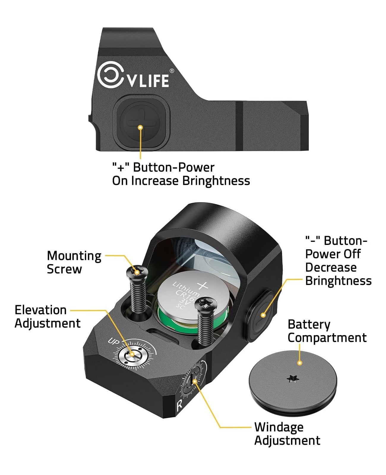 3MOA Red Dot Sight for Pistol with Motion Activation, Waterproof Design, Shockproof, 10 Brightness Settings 5