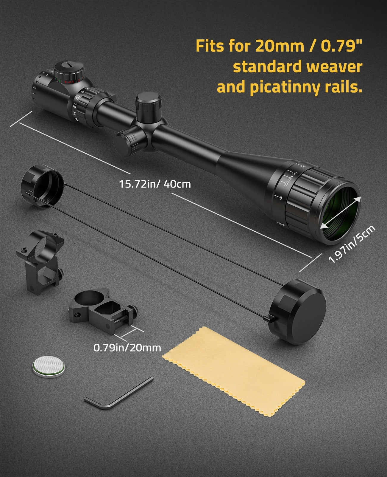 6-24x50 AOE Tactical Riflescope with Adjustable Objective and Dual Red/Green Illumination for Precision Shooting 6