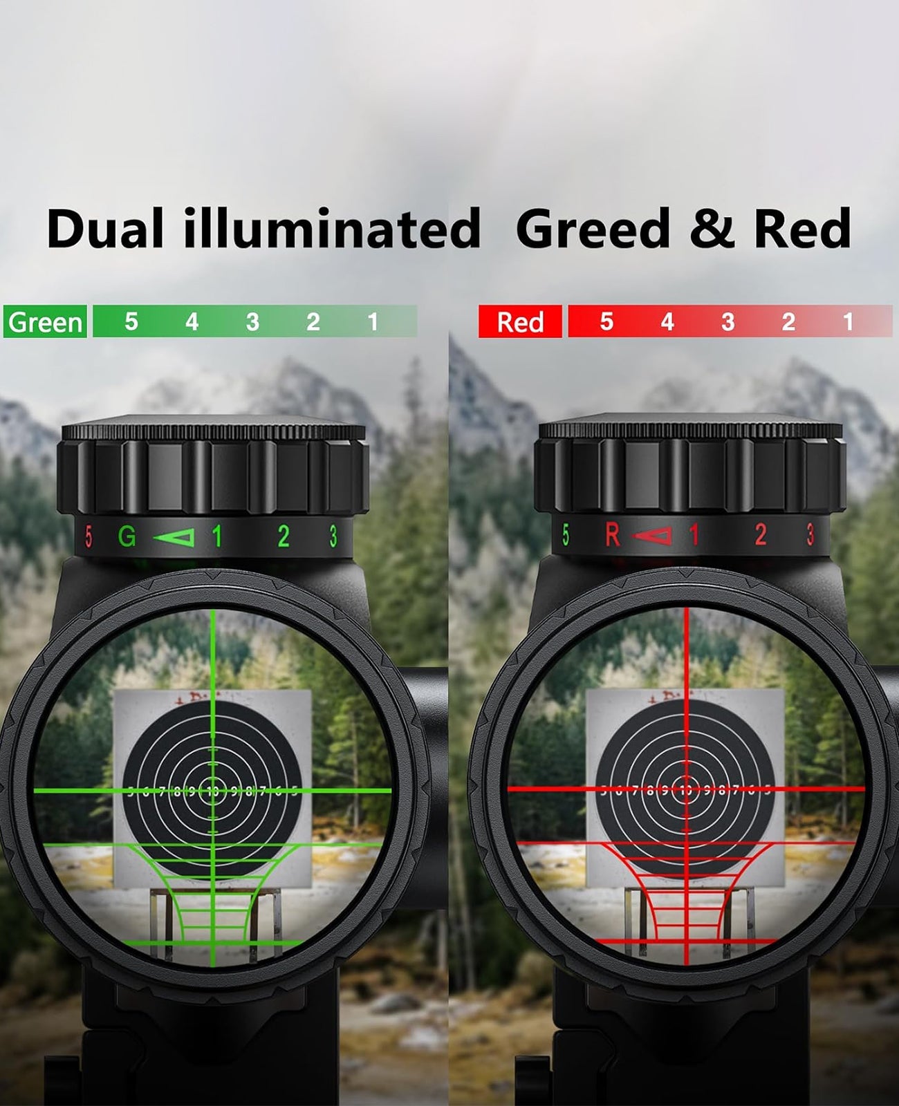 6-24x50 AO Rifle Scope with Parallax Adjustment and Dual Illuminated Reticle for Precision Hunting 2