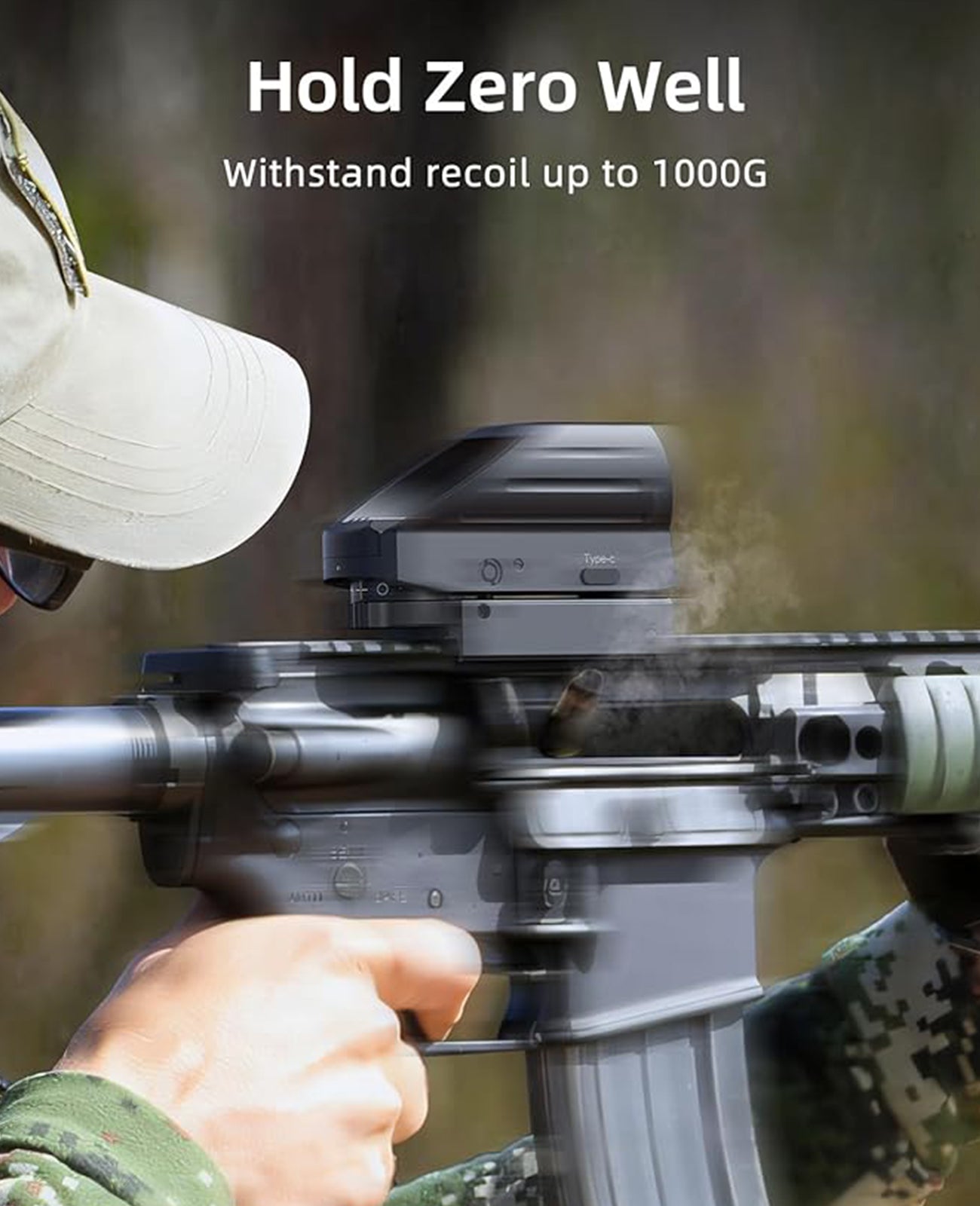 Rechargeable Red Dot Sight with Type-C Charging, 28x40 mm Lens, 4 Reticle Options, Picatinny Mount, Anti-Glare Coating 4