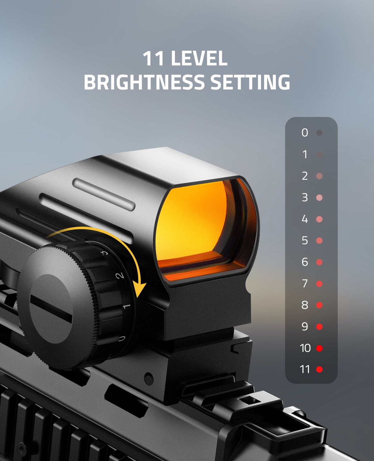 Red Dot Sight with 4 Reticles and 11 Brightness Settings – Holographic Optic Scope for Precision Shooting 3