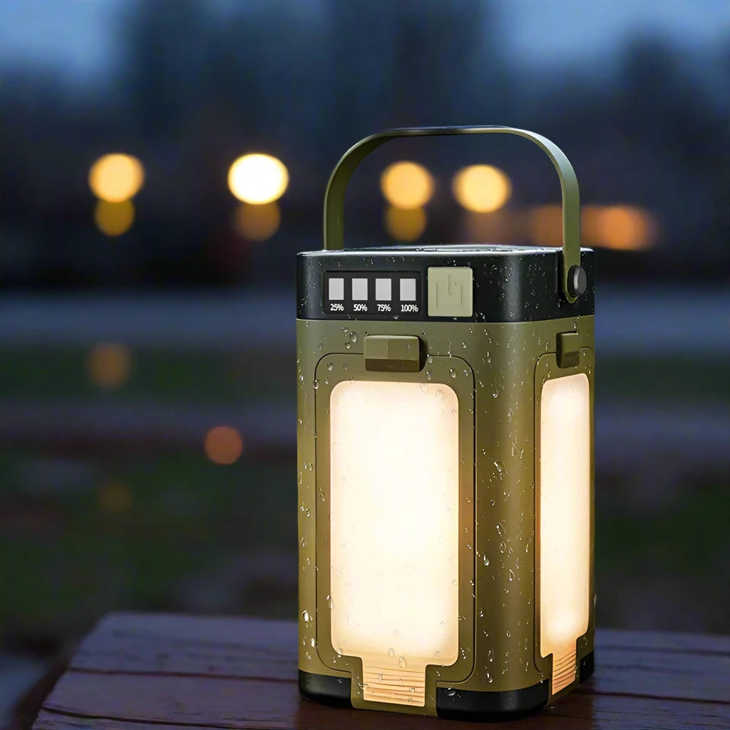 Solar Camping Lantern with Power Bank, Waterproof LED Light, Multi-Mode Portable Outdoor Camping Lamp 1