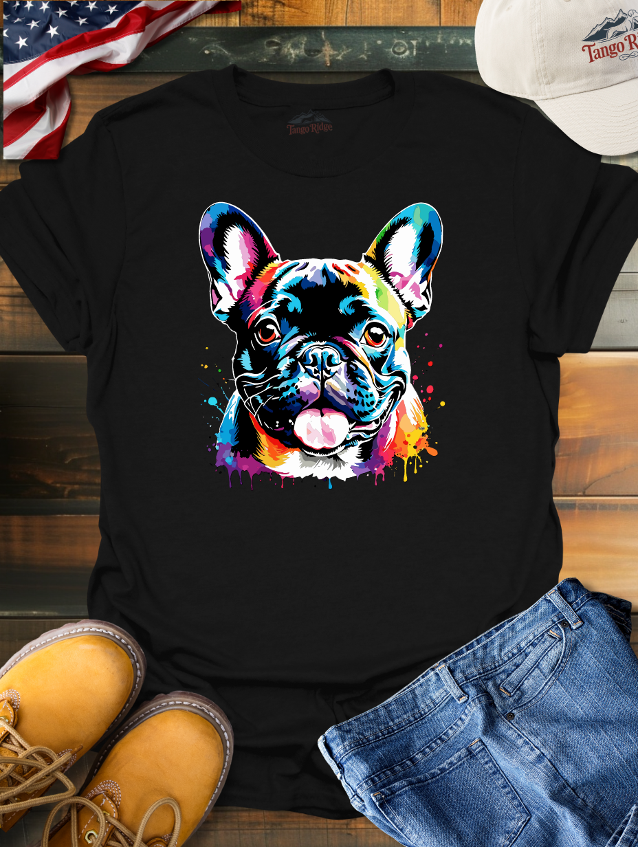 Fabulous Frenchie French Bulldog Watercolor Print Unisex T shirt Tango Ridge