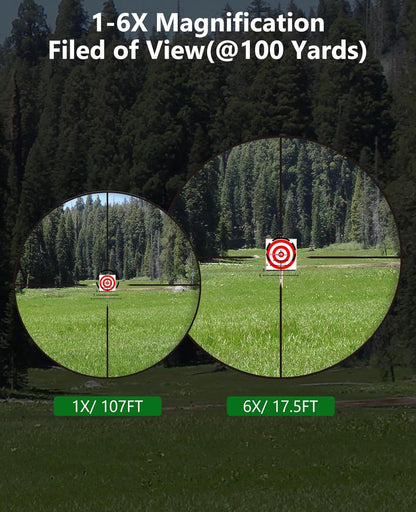 1-6x24 LPVO Rifle Scope with BDC and Circle Dot Reticle, High Definition Optical System, Waterproof, 5-Level Illumination 1