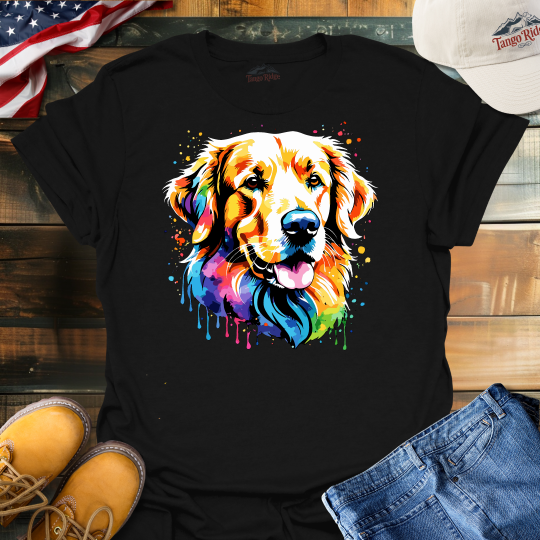 Golden Hues Golden Retriever Watercolor Print Unisex T shirt Black S