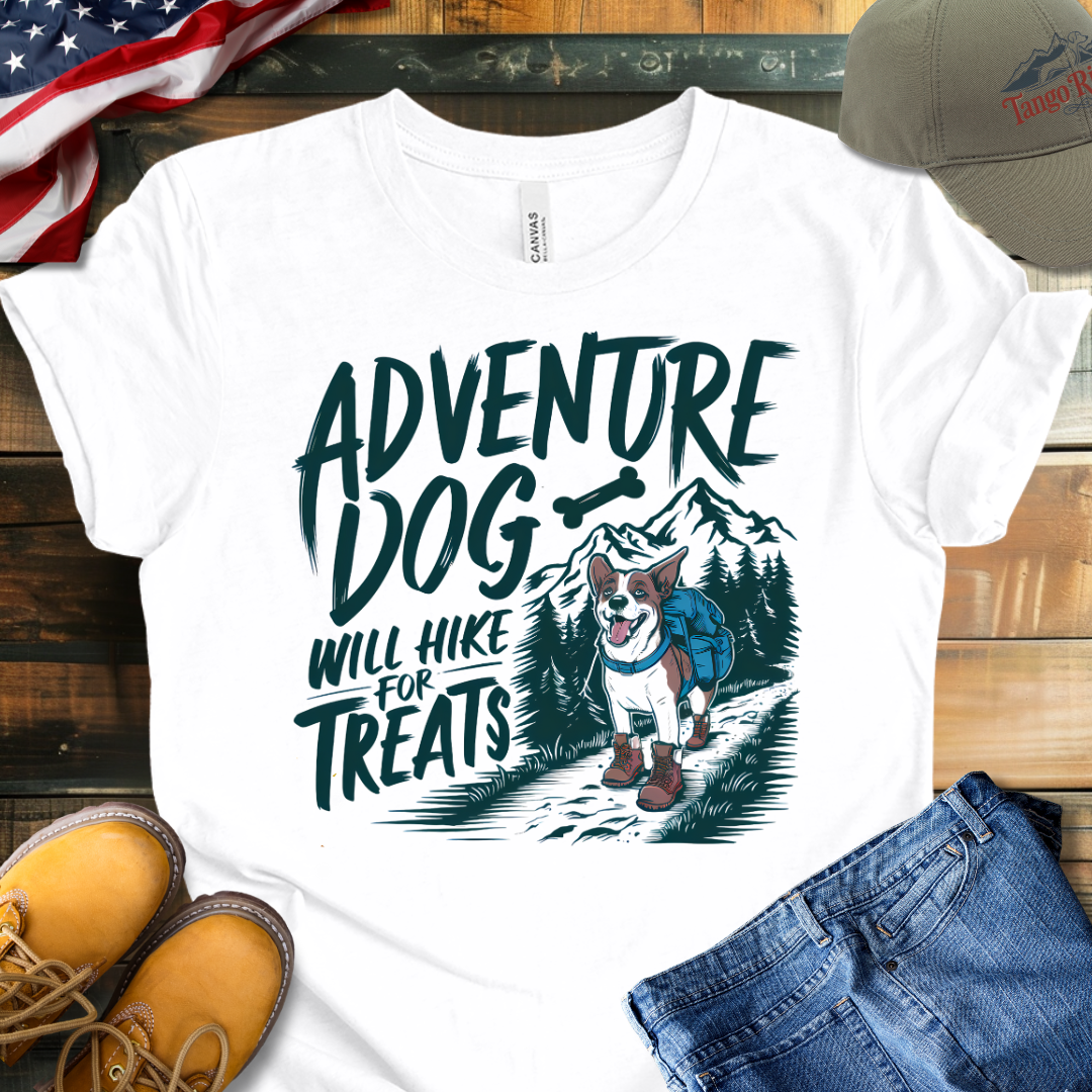 Adventure Dog Will Hike for Treats Unisex T-shirt | V2