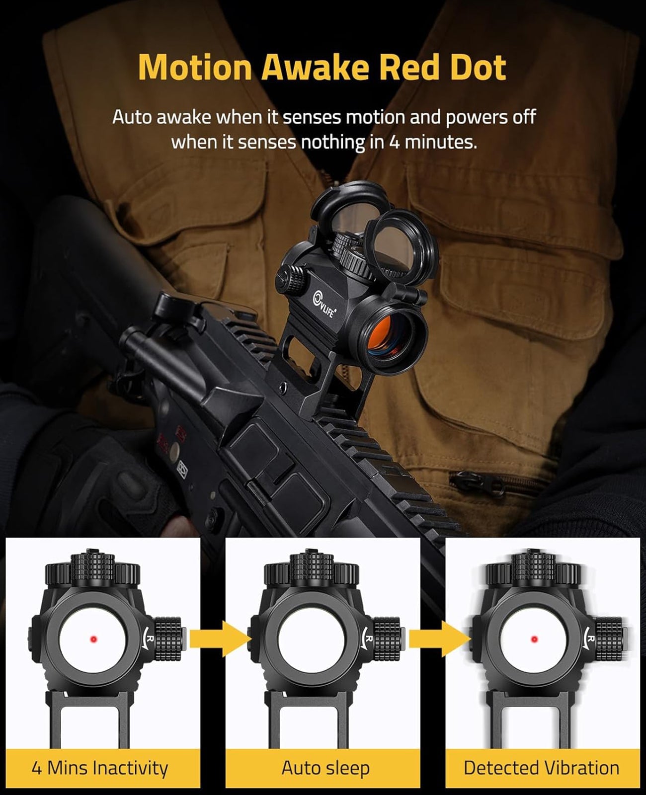 1x20mm Red Dot Sight with 2 MOA Dot, 12 Brightness Levels, Waterproof and Durable Design for Accurate Targeting 1