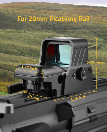 1x22x33 Red Dot Sight with 4 Reticles and Quick Detach Mount for Picatinny Rail – Waterproof and Shockproof Design 1