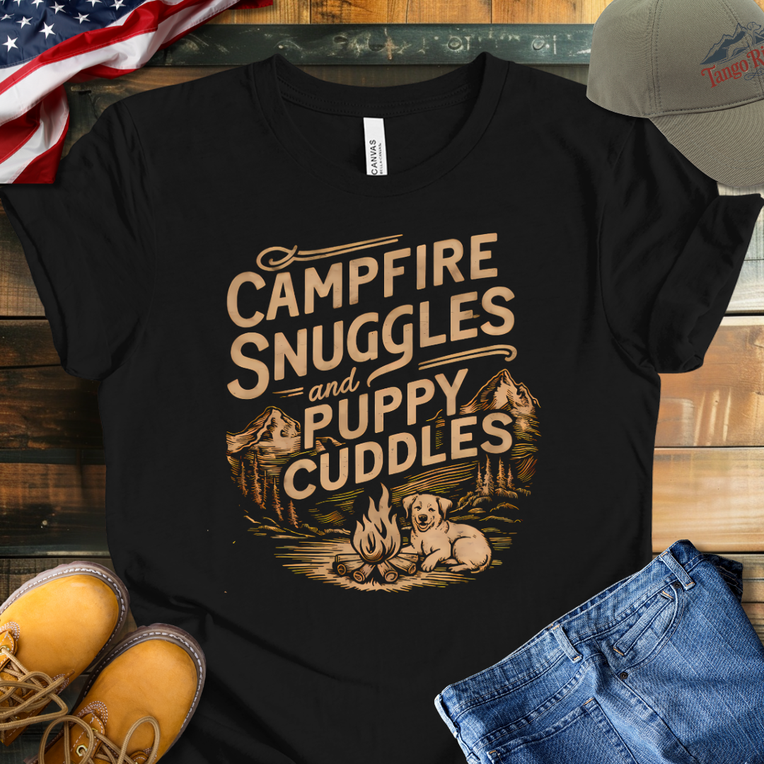 Campfire Snuggles and Puppy Cuddles Unisex T-shirt