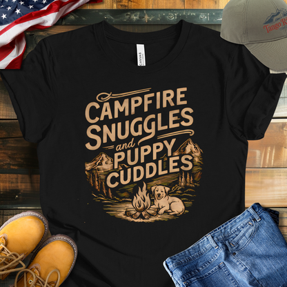 Campfire Snuggles and Puppy Cuddles Unisex T-shirt