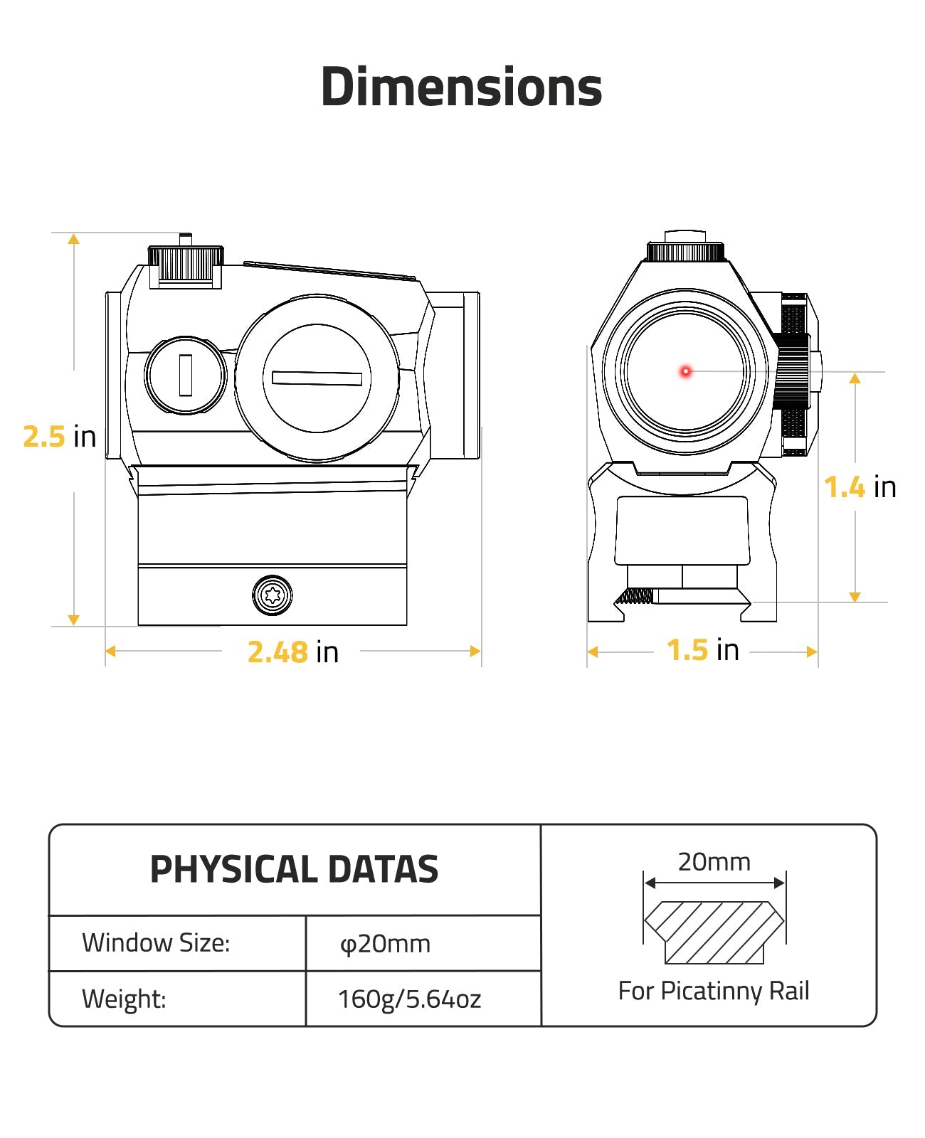 2 MOA Red Dot Sight with Shake Awake Technology, Waterproof Design for Picatinny Rail, Tool-Free Adjustments, High Accuracy 5
