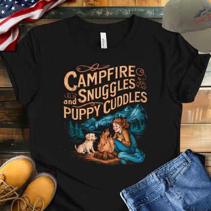 Campfire Snuggles and Puppy Cuddles T-shirt | V2