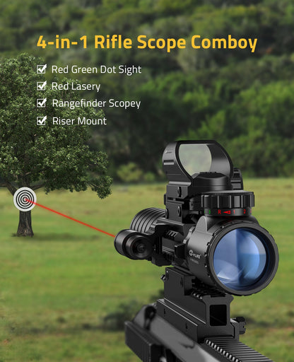 EagleFeather 3-9x32 Tactical Rifle Scope 3-in-1 Combination Kit