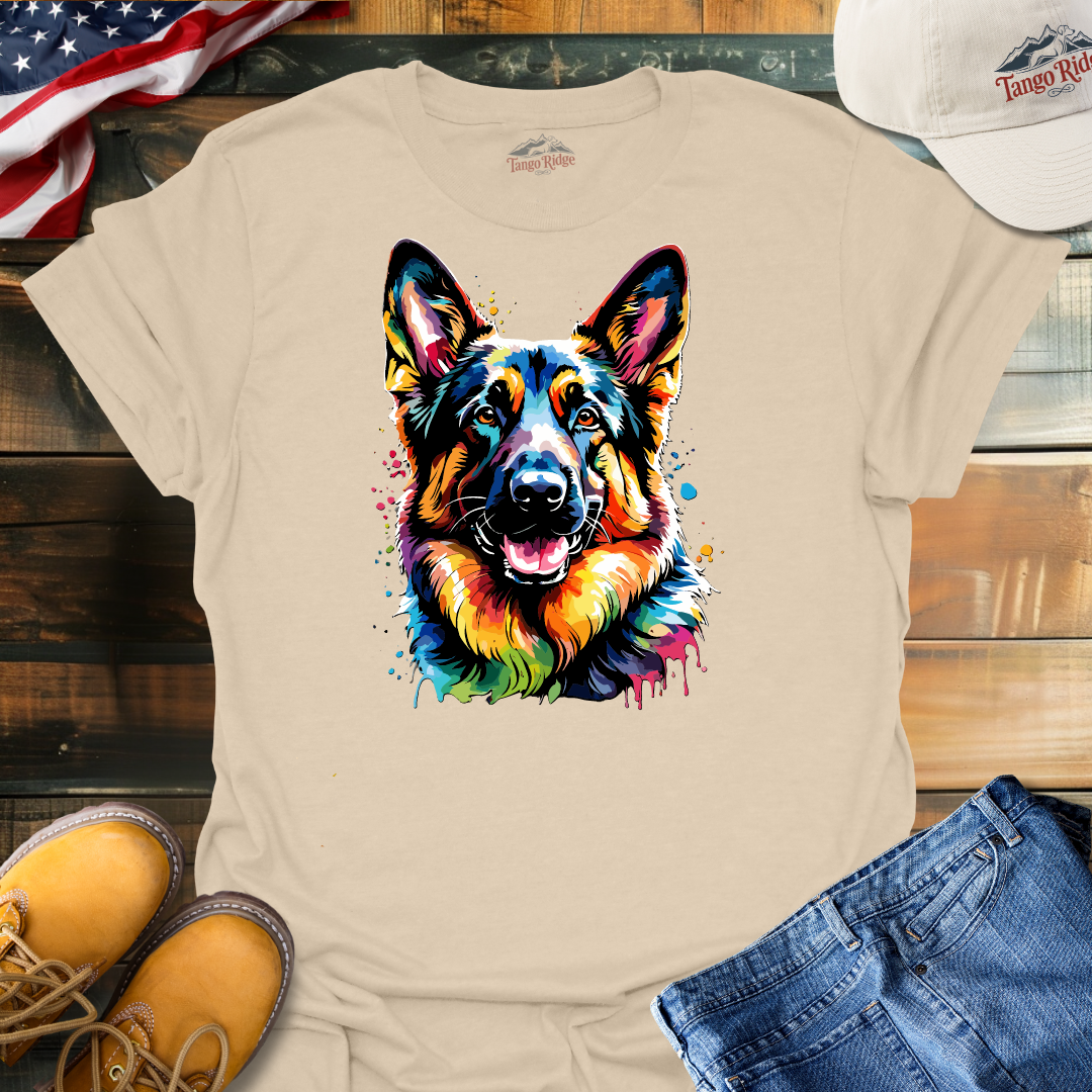 Shepherd Vibrance | German Shepherd Watercolor Print Unisex T-shirt