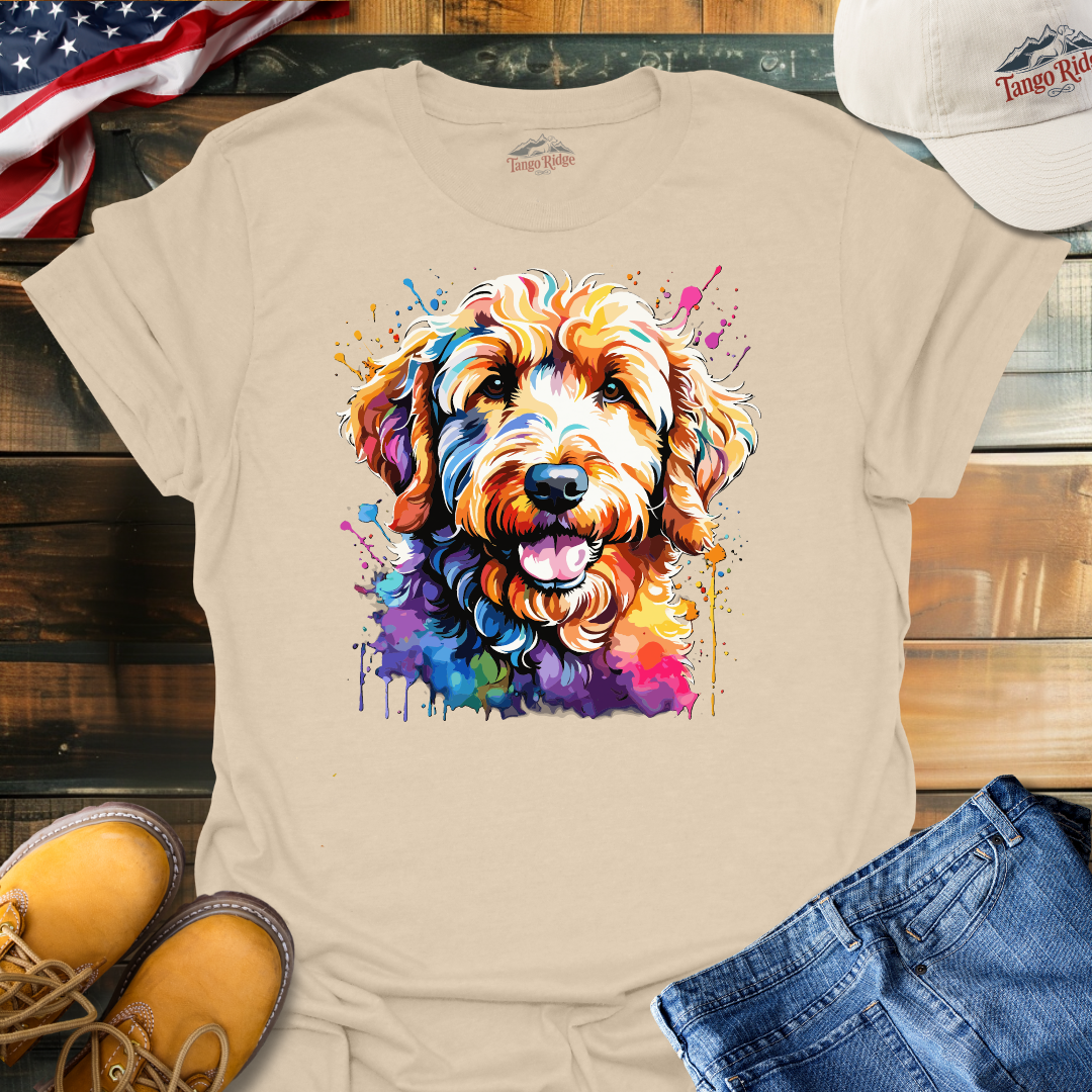 Doodle Radiance | Goldendoodle Watercolor Print Unisex T-shirt