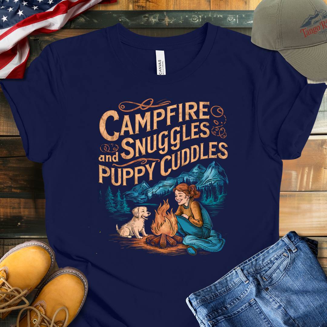 Campfire Snuggles and Puppy Cuddles T-shirt | V2