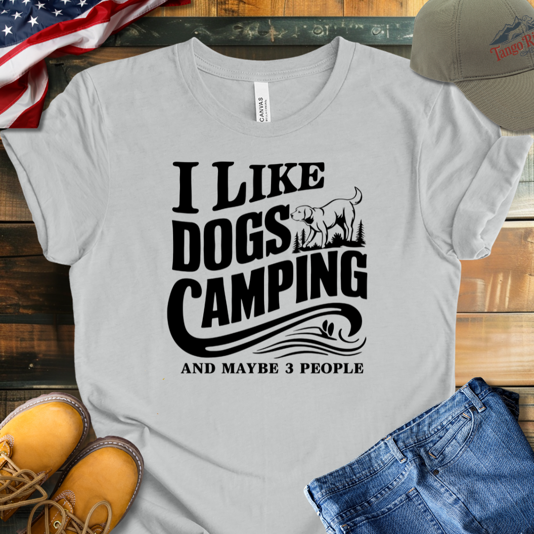 I Like Dogs Camping and Maybe 3 People | Unisex T-shirt