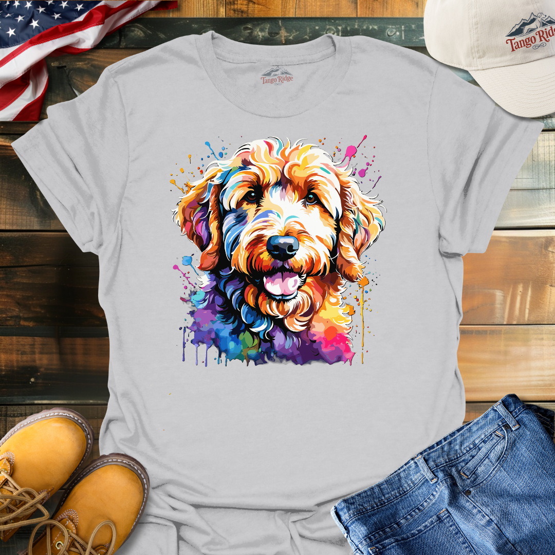 Doodle Radiance | Goldendoodle Watercolor Print Unisex T-shirt