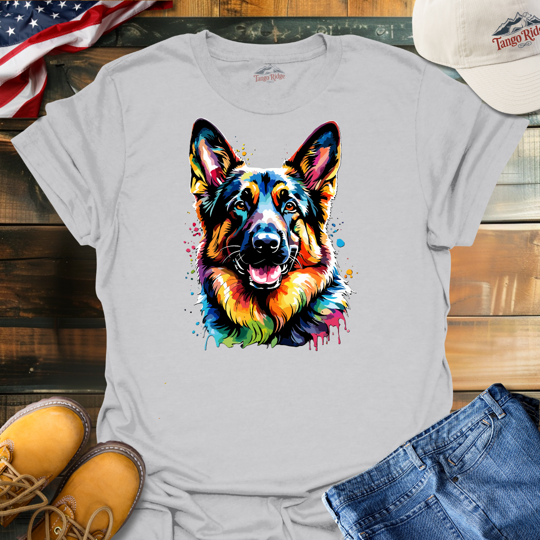 Shepherd Vibrance | German Shepherd Watercolor Print Unisex T-shirt