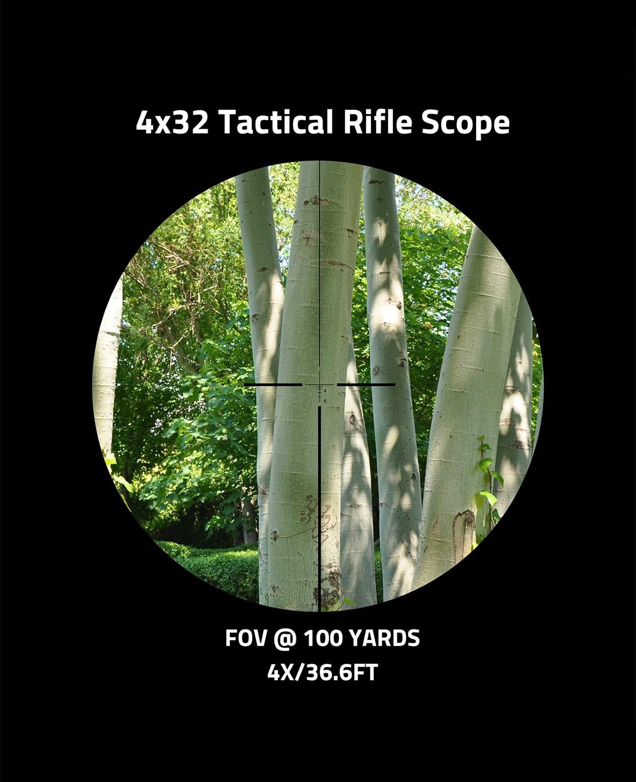 4x32 Tactical Rifle Scope with Tri-Illuminated Reticle – Shockproof and Lightweight Design for Precision Shooting 1