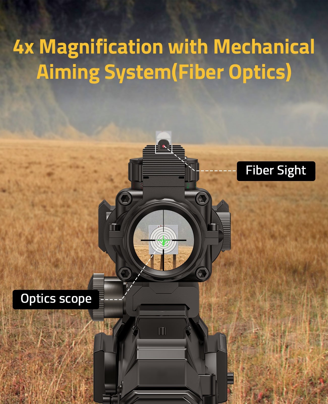 4x32 Tactical Rifle Scope with Tri-Illuminated Reticle – Shockproof and Lightweight Design for Precision Shooting 3