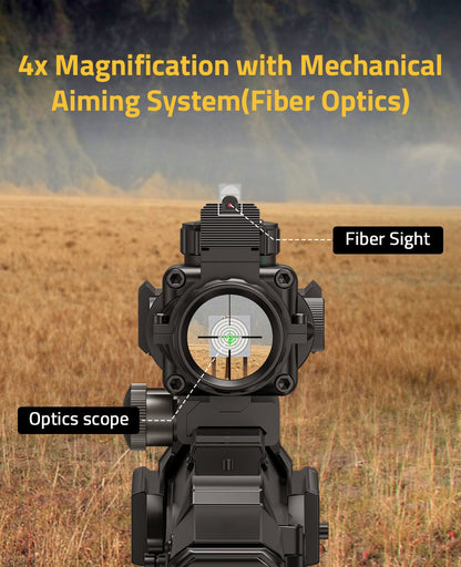 4x32 Tactical Rifle Scope with Tri-Illuminated Reticle – Shockproof and Lightweight Design for Precision Shooting 3