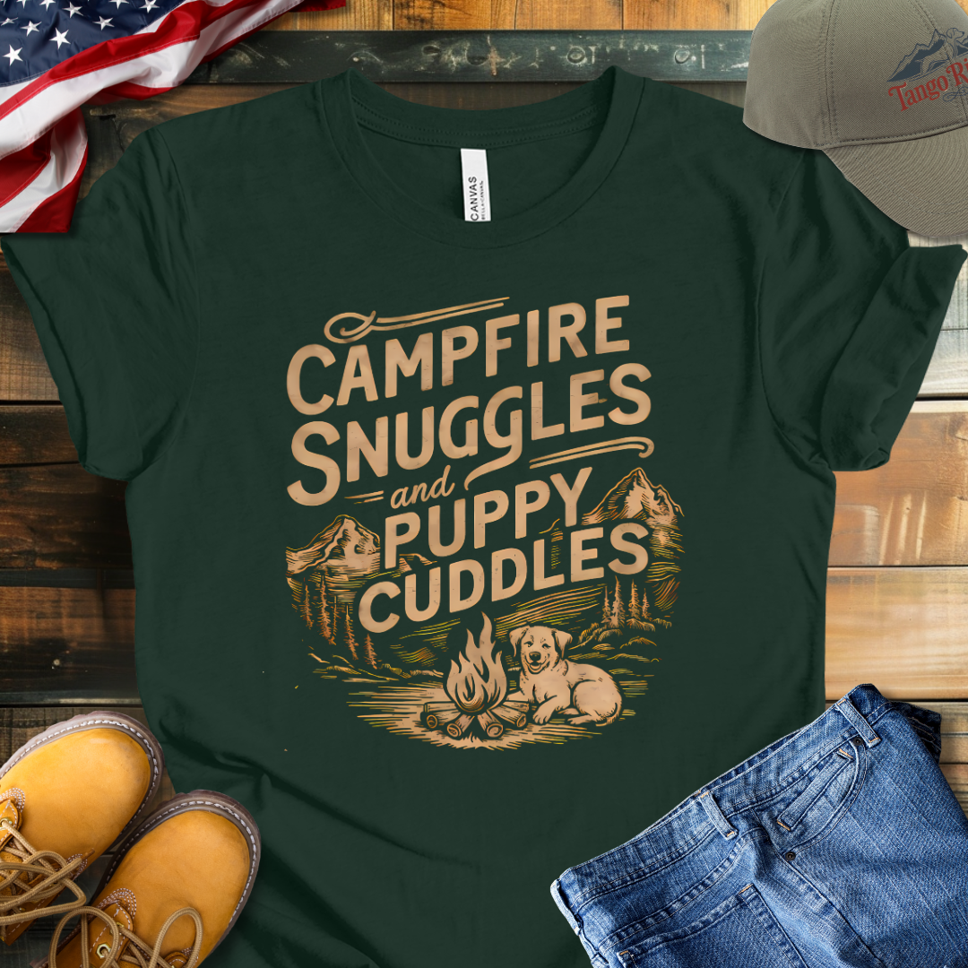 Campfire Snuggles and Puppy Cuddles Unisex T-shirt