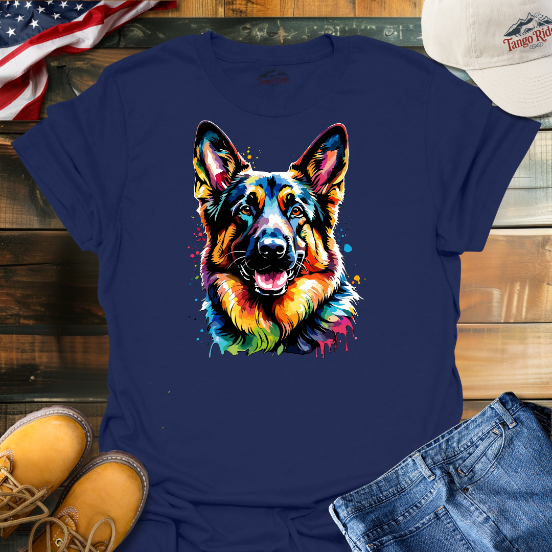 Shepherd Vibrance | German Shepherd Watercolor Print Unisex T-shirt