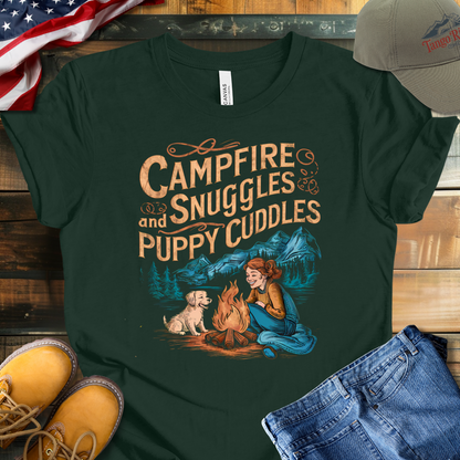 Campfire Snuggles and Puppy Cuddles T-shirt | V2