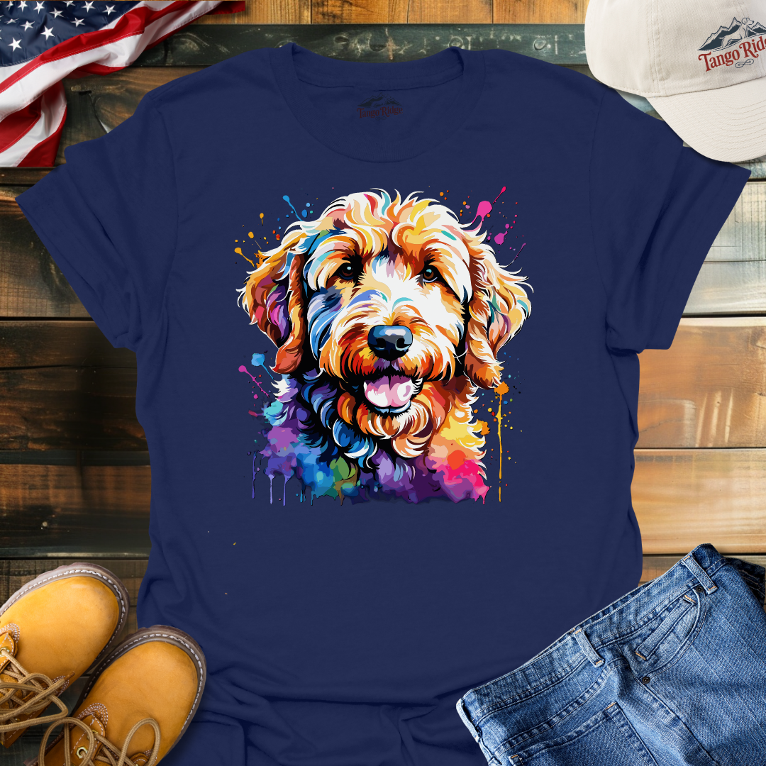 Doodle Radiance | Goldendoodle Watercolor Print Unisex T-shirt