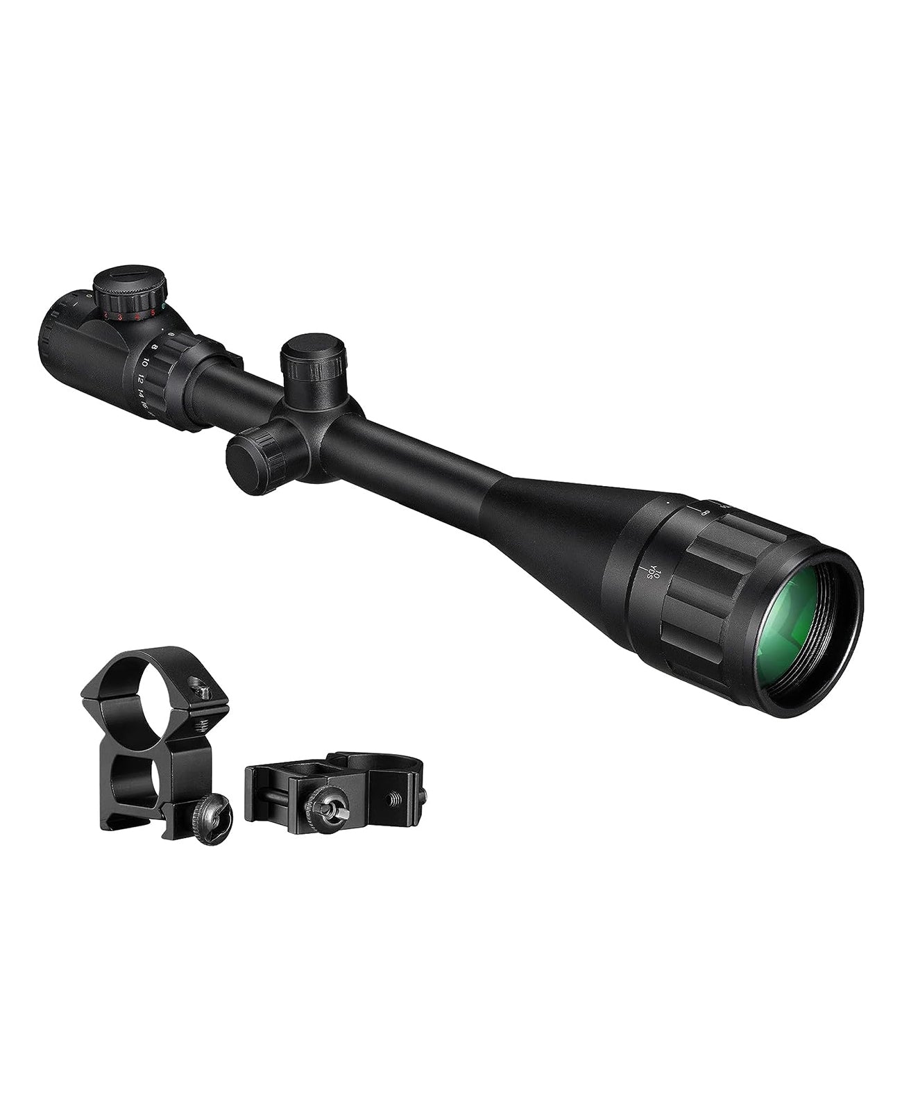 6-24x50 AOE Tactical Riflescope with Adjustable Objective and Dual Red/Green Illumination for Precision Shooting 0