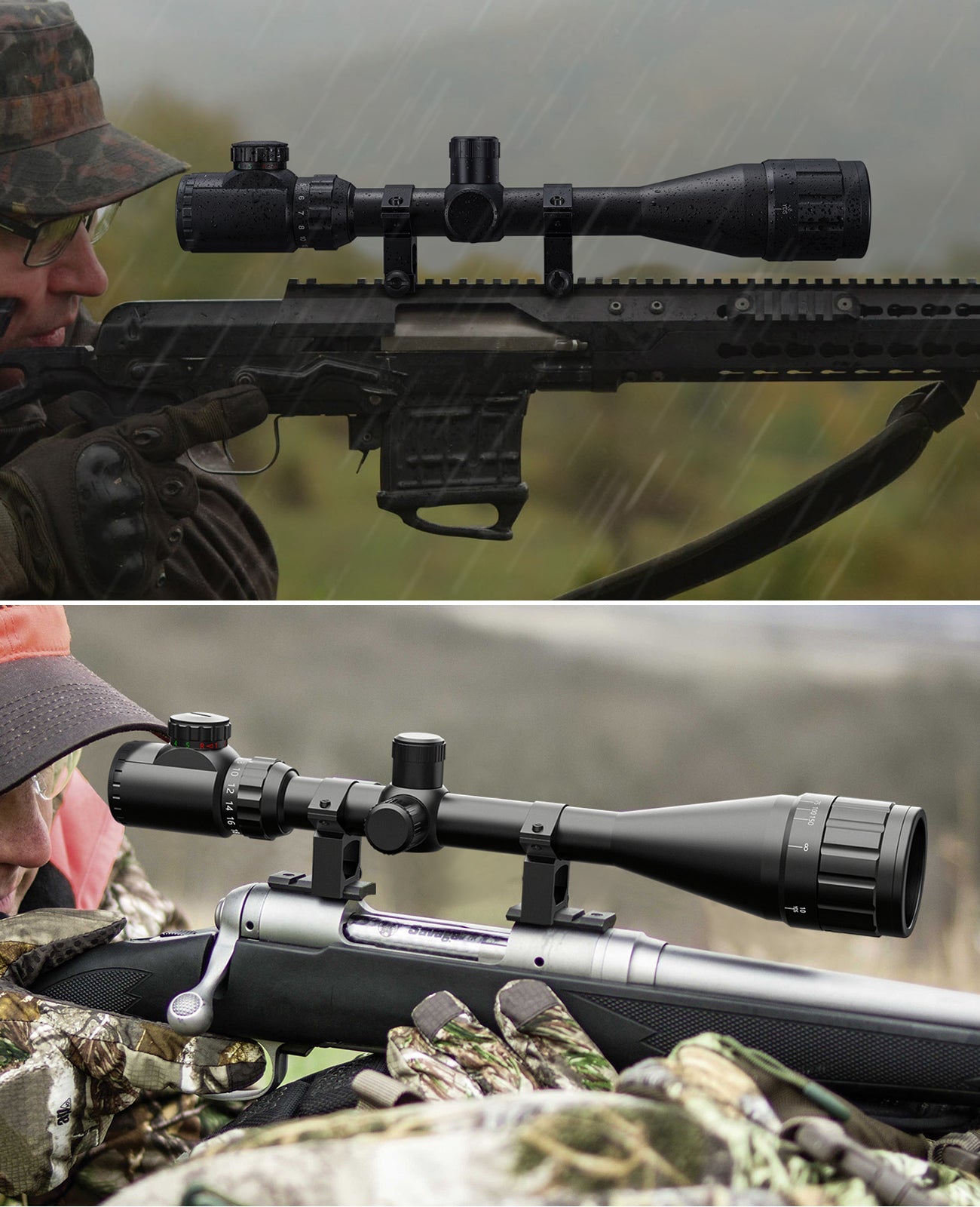 6-24x50 AOE Tactical Riflescope with Adjustable Objective and Dual Red/Green Illumination for Precision Shooting 1