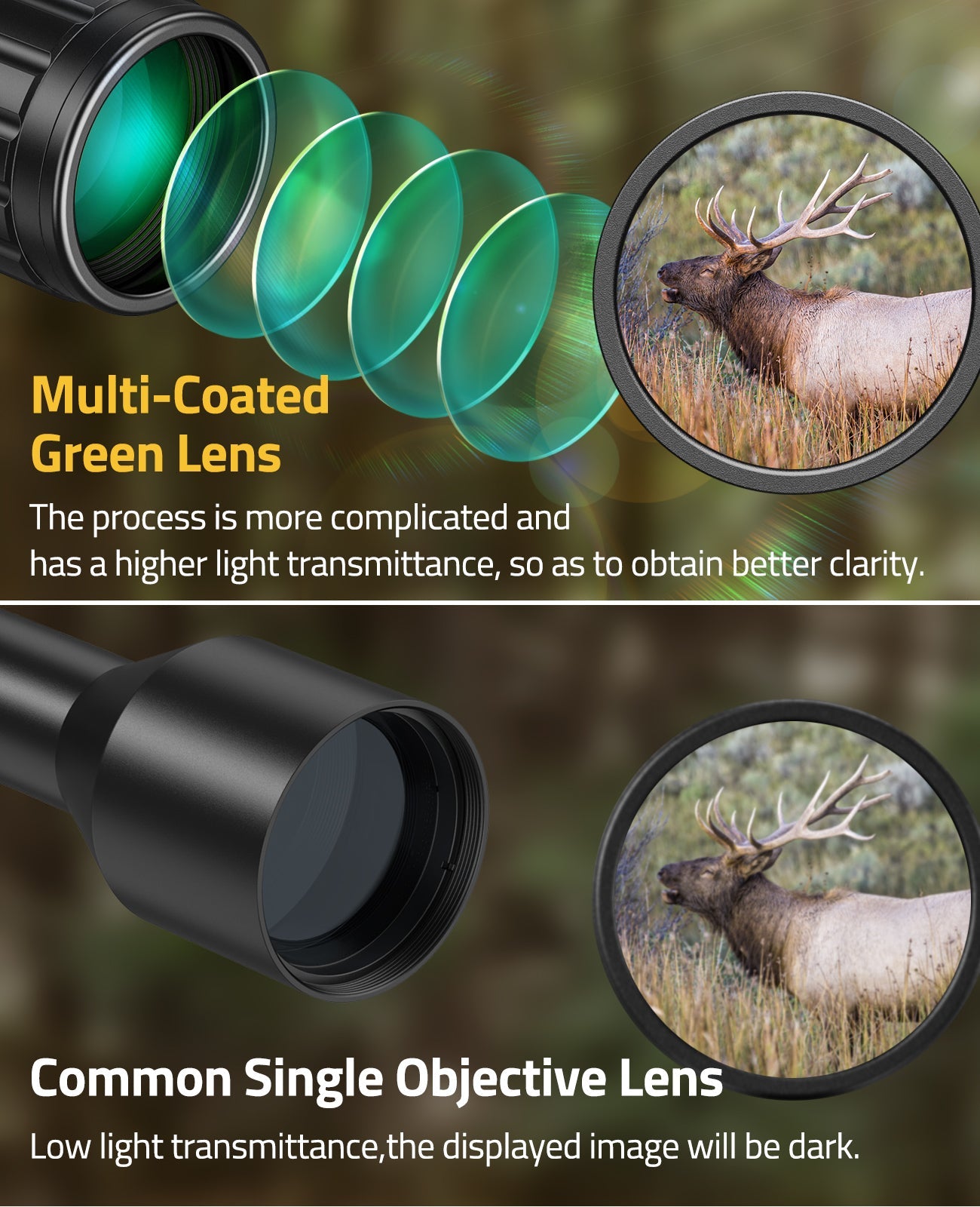 6-24x50 AOE Tactical Riflescope with Adjustable Objective and Dual Red/Green Illumination for Precision Shooting 4