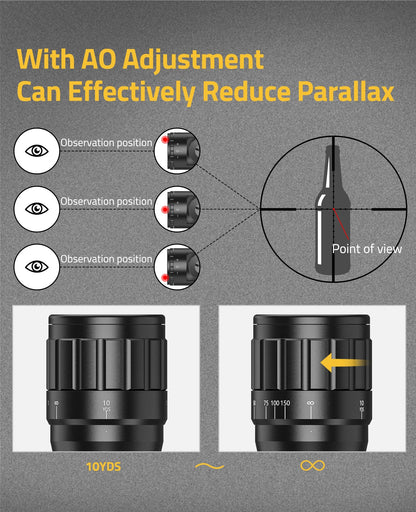6-24x50 AOE Tactical Riflescope with Adjustable Objective and Dual Red/Green Illumination for Precision Shooting 5