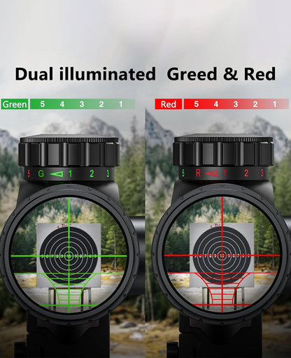 6-24x50 AO Rifle Scope with Parallax Adjustment and Dual Illuminated Reticle for Precision Hunting 2