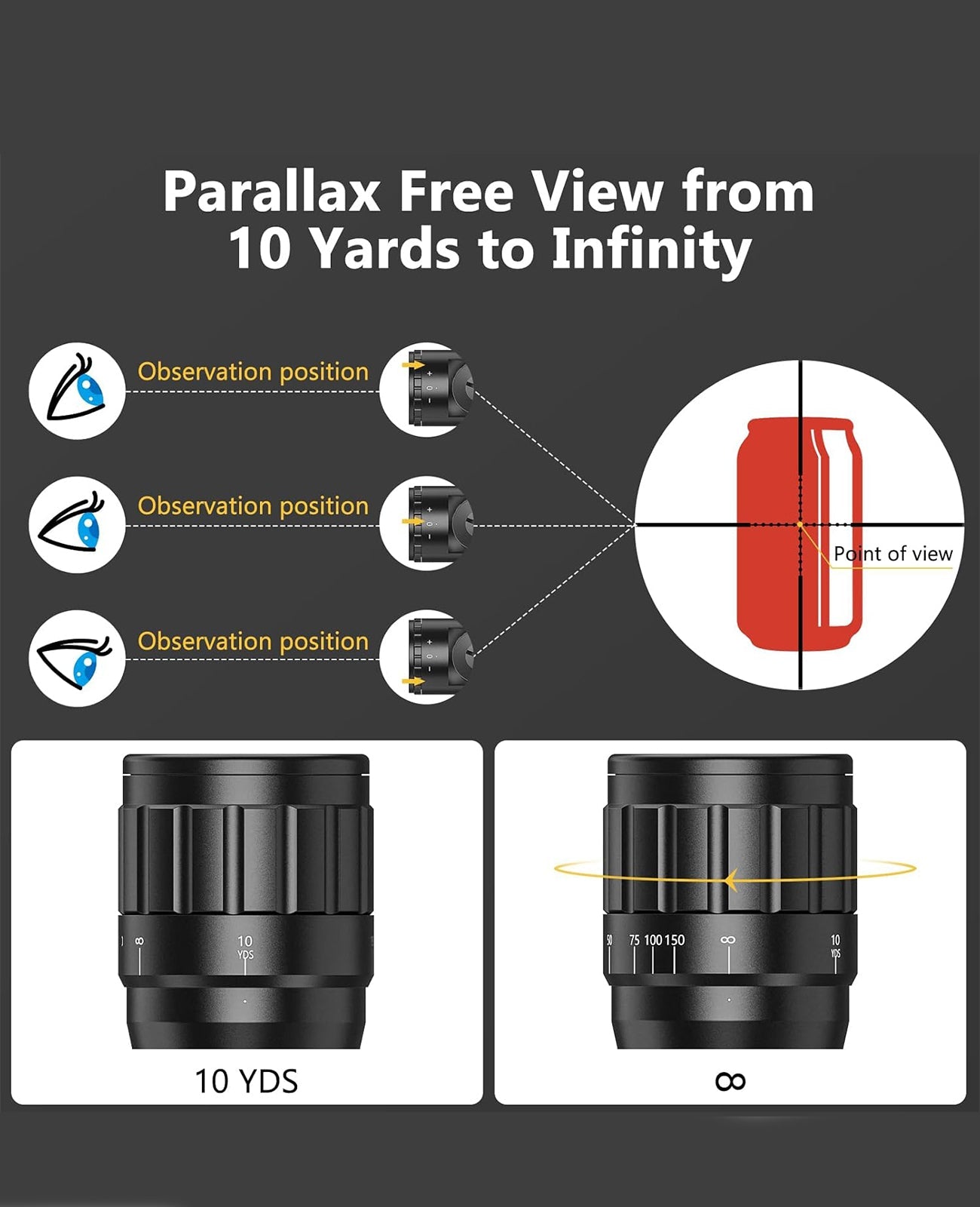6-24x50 AO Rifle Scope with Parallax Adjustment and Dual Illuminated Reticle for Precision Hunting 4