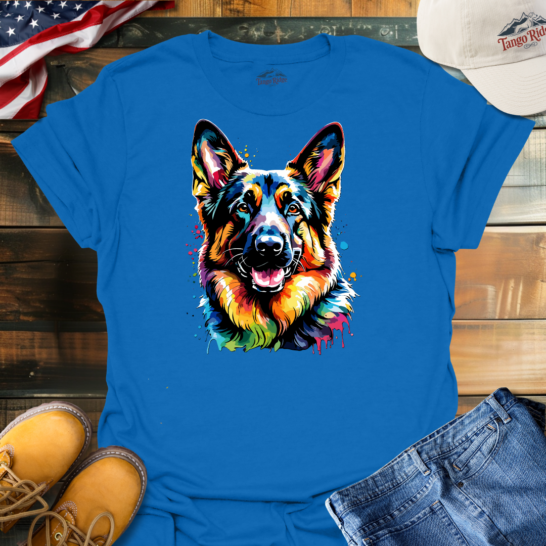 Shepherd Vibrance | German Shepherd Watercolor Print Unisex T-shirt