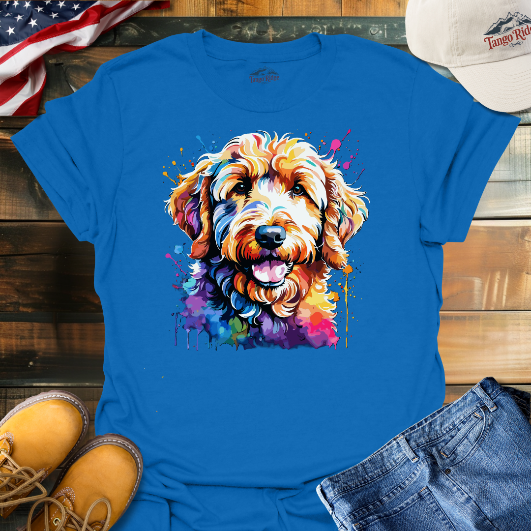 Doodle Radiance | Goldendoodle Watercolor Print Unisex T-shirt