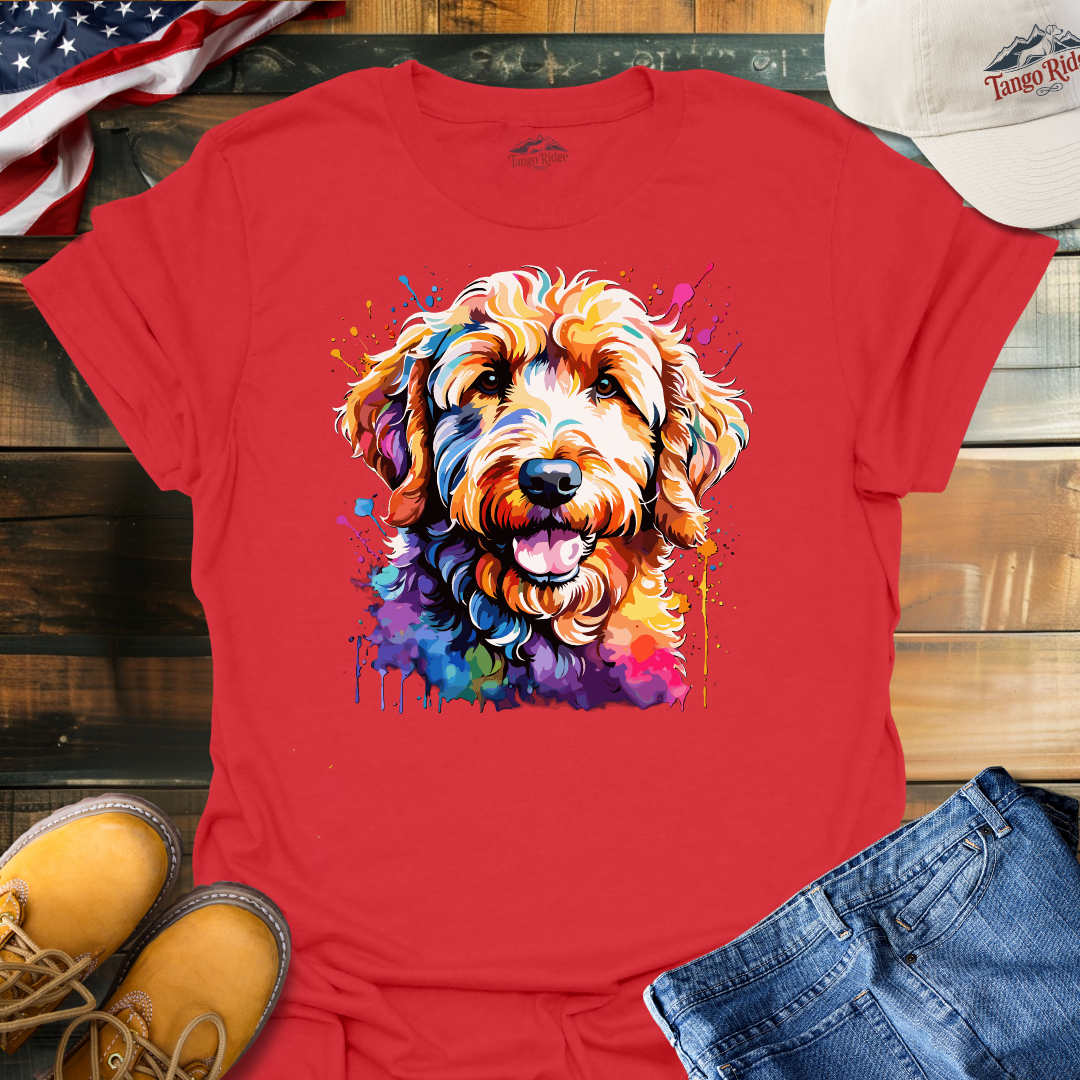 Doodle Radiance | Goldendoodle Watercolor Print Unisex T-shirt