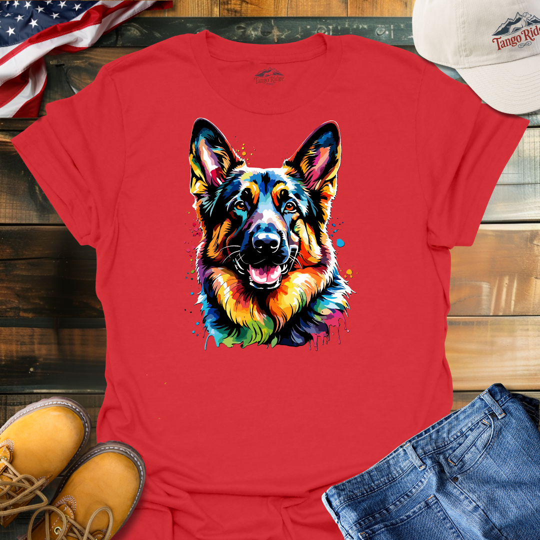 Shepherd Vibrance | German Shepherd Watercolor Print Unisex T-shirt