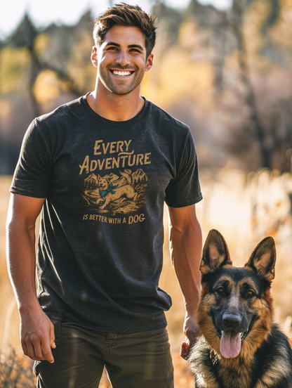 Every Adventure is Better with a Dog Unisex T-shirt