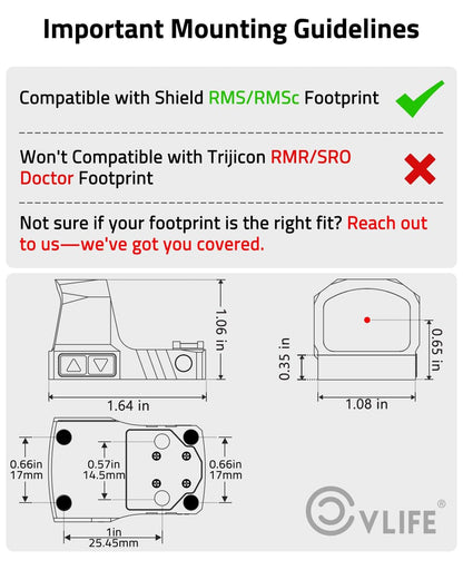 Multiple Reticle Red Dot Sight with Motion Awake Technology – Compact Handgun Sight with Side Battery Mount and Integrated Fiber Optic 5