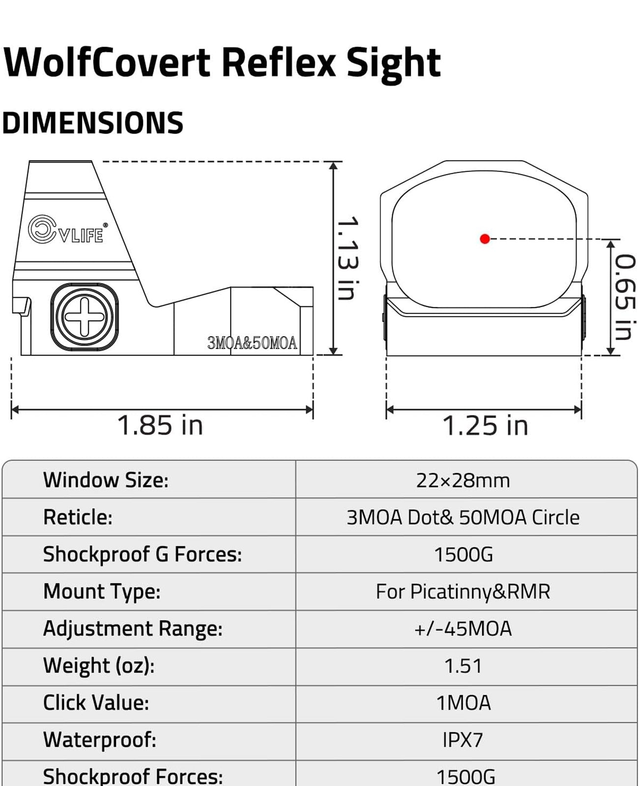 Multiple Reticle Red Dot Sight with Motion Awake Technology – Waterproof and Shockproof, 1x Magnification, 10 Brightness Settings 7