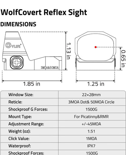 Multiple Reticle Red Dot Sight with Motion Awake Technology – Waterproof and Shockproof, 1x Magnification, 10 Brightness Settings 7